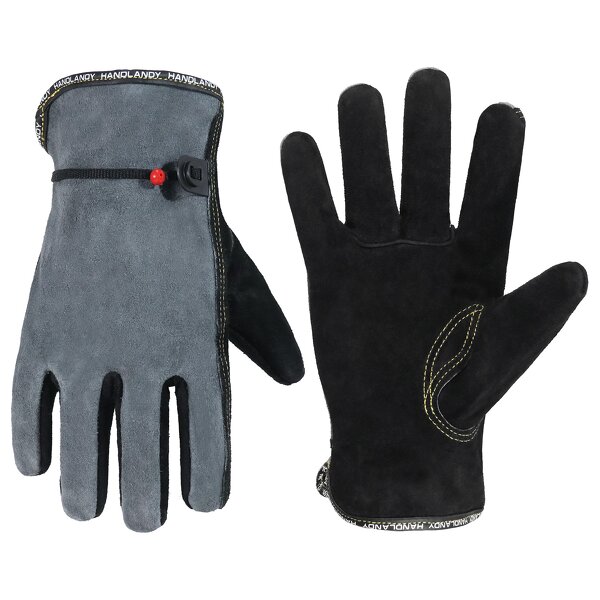 Garden Work Glove Supplier - Premium Cowhide Leather Safety Breathable Cotton Lining Adjustable