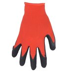 Gardening Gloves Supplier - Red Polyester Children Latex Wrinkles Safety Protective Knitted