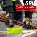Heavy Duty Work Gloves Manufacturer - Custom Fleece Lining Water Repellent Anti Vibration TPR