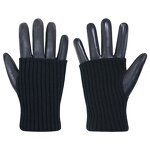 Women's Winter Gloves Factory - Hot Selling Black Breathable Goatskin Palm Back Touch Screen Warm Wool