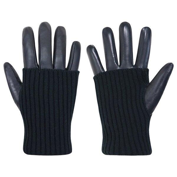 Women's Winter Gloves Factory - Hot Selling Black Breathable Goatskin Palm Back Touch Screen Warm Wool