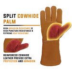 Welding Gloves Supplier - Long Cowhide Heat-Resistant Durable Split Leather Industrial Work