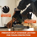 Safety Garden Gloves Manufacturer - Premium Cowhide Leather Breathable Cotton Lining Adjustable Wrist