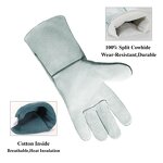 Welding Work Gloves Factory - OEM ODM Split Cowhide Cotton Inside to Keep Warm Durable