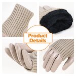 Women's Winter Gloves Manufacturer - New Design Brown Goatskin Palm Back Wool Lining Touch Wool Ribbed Cuffs