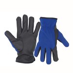 Customized Mechanical Gloves Factory - Leather Palm Comfortable Blue Spandex Back Screen Touch