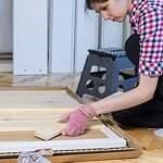 Garden Work Gloves Manufacturer - Factory Wholesale Pink Pigskin Leather Women Floral Spandex Back