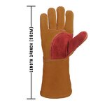 Welding Gloves Supplier - Long Cowhide Heat-Resistant Durable Split Leather Industrial Work