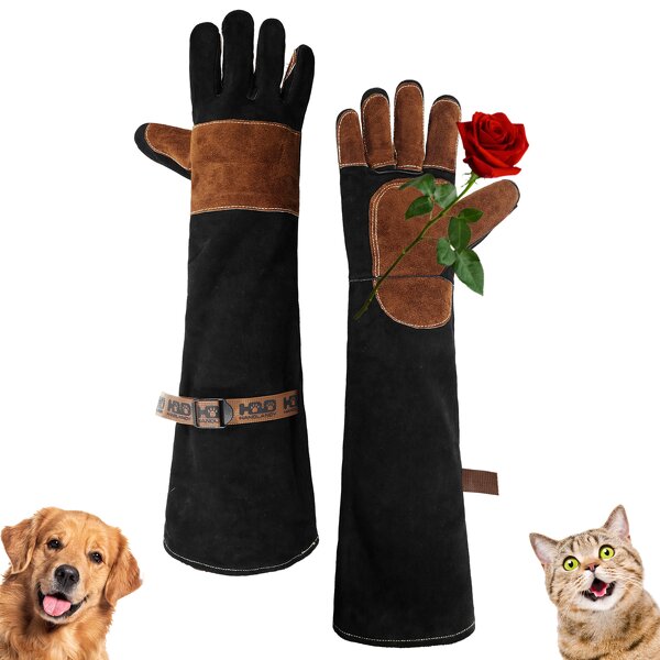 Dog Training Glove Manufacturer - 22.5 Inch Cowhide Leather Welding Bite-Proof Fire-Resistant Long Cuff