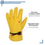 Cowhide Work Gloves Manufacturer - Yellow Custom Grain Reinforced Palm Driver Construction