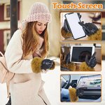 Women's Winter Gloves Supplier - Hot Selling Black Goatskin Palm Back Mink Fur Cuffs Hoodie Fabric Lining