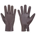 Women's Winter Gloves Supplier - Hot Selling Coffee Breathable Touch Screen Warm Short Fur Lining