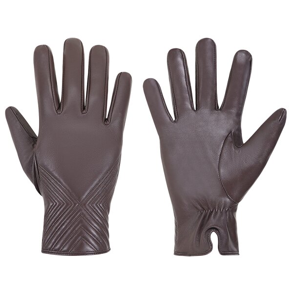 Women's Winter Gloves Supplier - Hot Selling Coffee Breathable Touch Screen Warm Short Fur Lining
