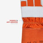 General Purpose Gloves Factory - Customized Cotton Back Cowhide Palm Textured Durable Anti-Abrasion