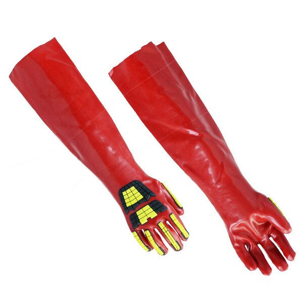 PVC Gloves Supplier - 60cm Oil Resistant Long Sleeve Industrial Gardening Fishing Rubber