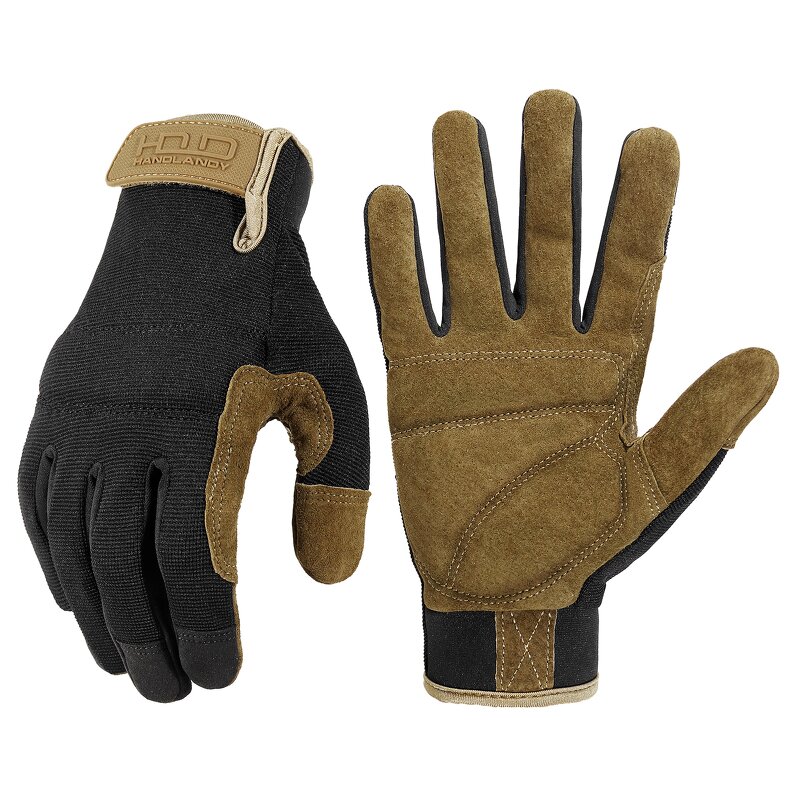 Pigskin Work Gloves Supplier - Men & Women Pigskin Palm Padded Anti-Abrasion Spandex Breathability
