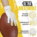 American Football Gloves Manufacturer - Lightweight Anti-Slip Yellow Silicone Palm Adjustable Wrist