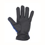 Customized Mechanical Gloves Factory - Leather Palm Comfortable Blue Spandex Back Screen Touch