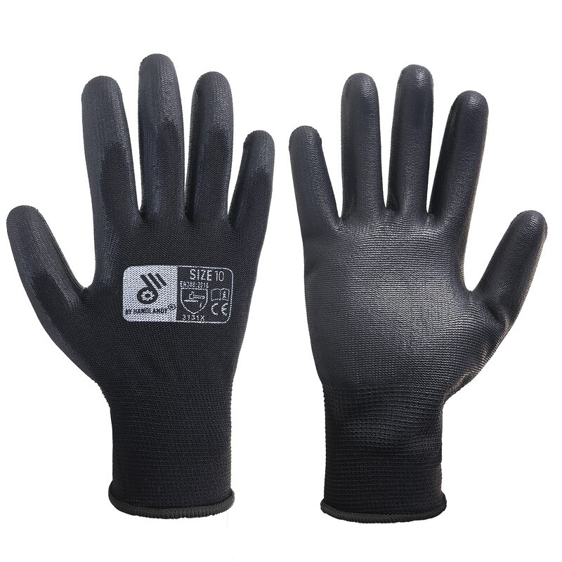 PU Safety Gloves Supplier - Anti Slip Ultra-Thin Seamless Knit Maintenance Car Repair Mechanic