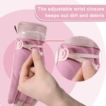 Garden Work Gloves Manufacturer - Factory Wholesale Pink Pigskin Leather Women Floral Spandex Back