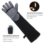 Pet Grooming Gloves Manufacturer - Durable Cowhide Leather Heat Resistant Abrasion Safety Winter