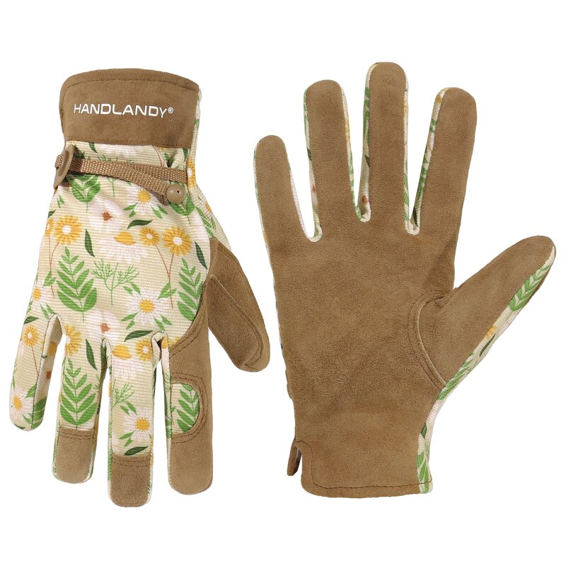 Garden Gloves Manufacturer - Split Goatskin Palm Spandex Back for Women