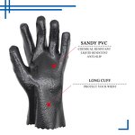 Chemical Resistant Gloves Supplier - CE Certified Non-slip Elbow Length PVC Coated Gauntlet