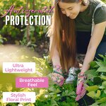 Women Garden Work Gloves Manufacturer - Factory Wholesale Synthetic Spandex Back With Floral Grip Breathable