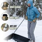 Winter Gloves Factory - Green Waterproof PU Leather Palm Fabric Back Elastic Wrist Closure Durable