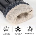 Winter Gloves Manufacturer - New Arrival Breathable Black Goatskin Palm Back Wool Lining Adjustable Wrist