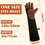 Dog Training Glove Manufacturer - 22.5 Inch Cowhide Leather Welding Bite-Proof Fire-Resistant Long Cuff