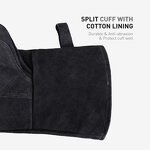 Welding Gloves Manufacturer - Factory Wholesale Black Split Cowhide Back Foam Palm Fleece Lining
