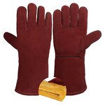 Leather Forge Gloves Manufacturer - Heat/Fire Resistant Mitts for BBQ Oven Grill Fireplace
