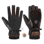 Cycling Winter Gloves Factory - Free Sample Brown Touchscreen Silicone Palm Anti-Slip Friendly Spandex Warm