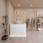 奶油风格现代简约小女装店理发店美容院结帐页柜台店酒吧定制