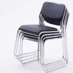 Stackable Black Plastic Chair 18 Gauge Steel Frame Lightweight 8lb Ergonomic Design Polypropylene Seat & Back Easy Linking