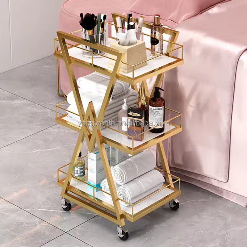 MK Modern Cyber Celebrant Nail Art Storage Rack Beauty Salon Trolley Home Use Metal Tool Car Hairdressing Tattoo Cosmetics Rack