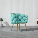 Formwell Leisure Single Sofa Chair Velvet Armchair with Gold Legs Makeup Chair with Upholstered for Living Room Bedroom