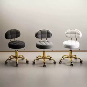 Nordic Leather Salon Stool Furniture Professional Barber Chair Backrest Whirligig Lift Beauty Hairdresser Chair Stool