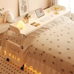Wholesale Custom Adjustable Height Laptop Bed Table Overbed Desk Over Bed Desk Overbed Table with Wheels