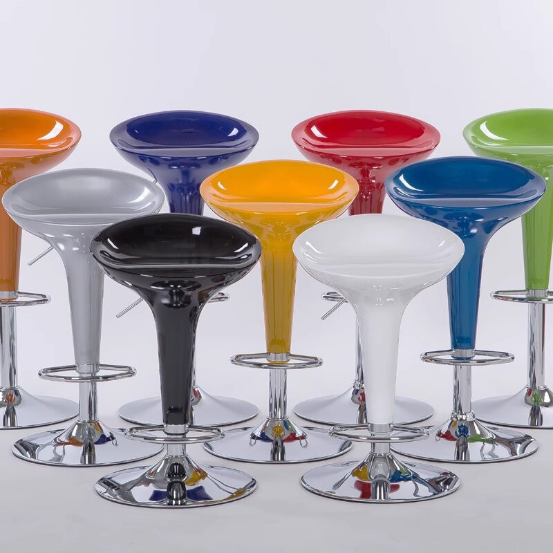 Hot Sell Modern Style Metal Dining Bar Chair Adjustable Height Swivel ABS Plastic Bar Chair