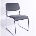 Stackable Black Plastic Chair 18 Gauge Steel Frame Lightweight 8lb Ergonomic Design Polypropylene Seat & Back Easy Linking