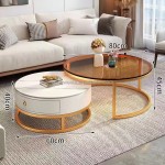 Italian Style Coffee Table Living Room Modern Minimalist Small Household Tea Table Net Ins Luxury Round Glass Coffee