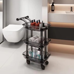 2025 Sober New Design Multifunctional Hairdressing Shop Salon Spa Four Color Two Layer Plastic Beauty Cart