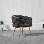 Formwell Leisure Single Sofa Chair Velvet Armchair with Gold Legs Makeup Chair with Upholstered for Living Room Bedroom