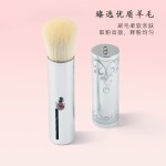 简单的粉红色免费样品化妆刷软羊毛容易采取粉末自定义标志化妆刷批发