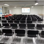 Stackable Black Plastic Chair 18 Gauge Steel Frame Lightweight 8lb Ergonomic Design Polypropylene Seat & Back Easy Linking