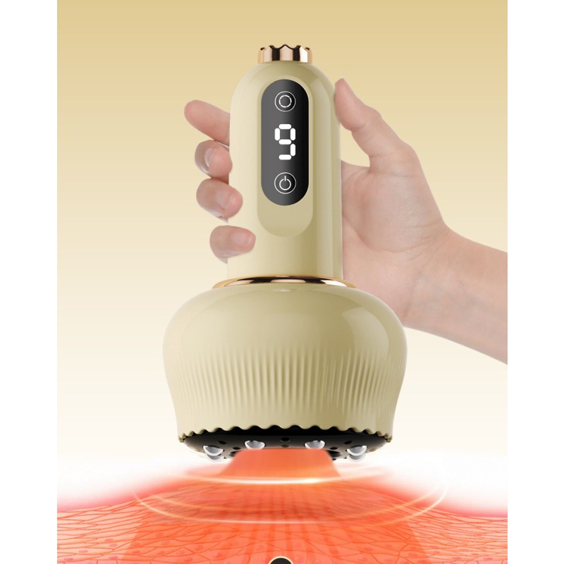 Smart Electric Scraping Massage Cupping Device Heating Suction Cup Back Neck Arm Relieves Body Fatigue Relax Wireless Scraping