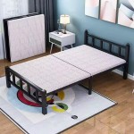 Cheap Wholesale Modern Office Folding Bed with Mattress Small Foldable Iron Metal Beds Hostel Furniture Single Beds for Adults