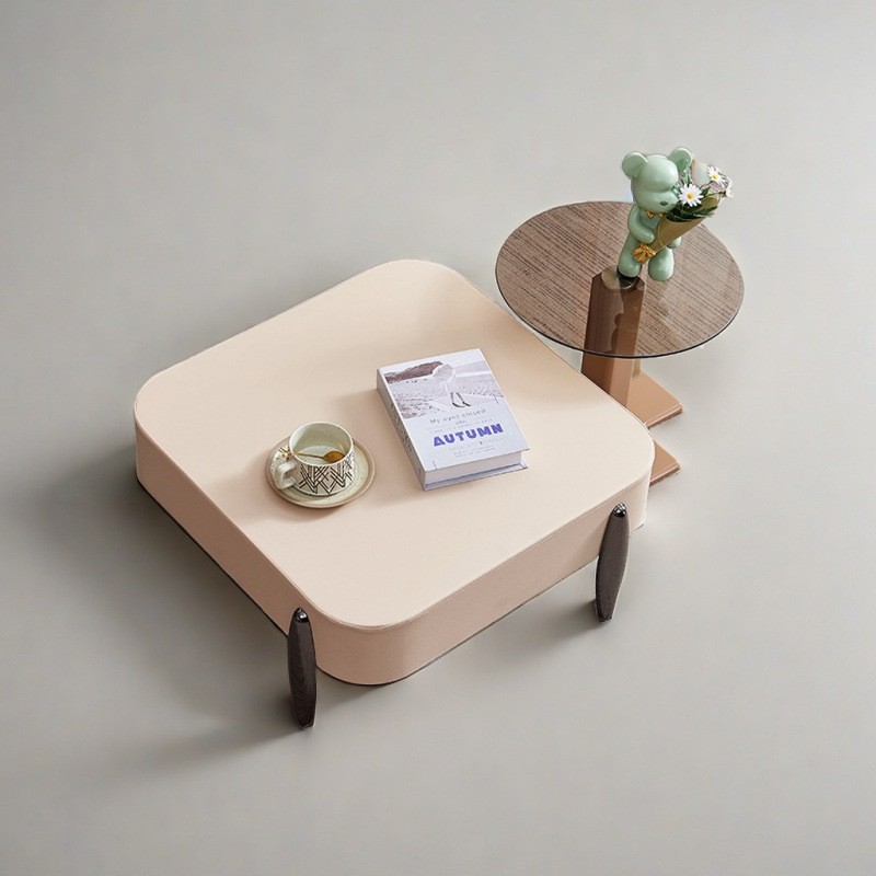 Luxury Modern Nordic Golden Metal Central Tea or Coffee Table Simple Wooden and Glass Set for Living Room or Dining Use